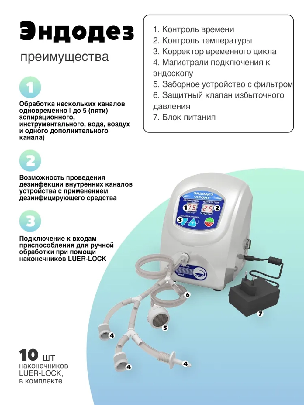 Устройство для обработки эндоскопов ЭНДОДЕЗ КРОНТ