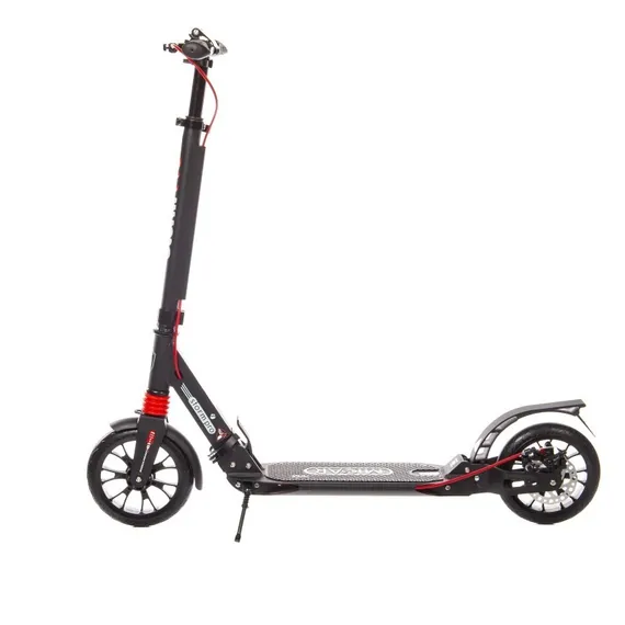 Складной двухколёсный самокат Micar Storm Pro 200 мм с двумя амортизаторами и ручным дисковым тормозом, черный