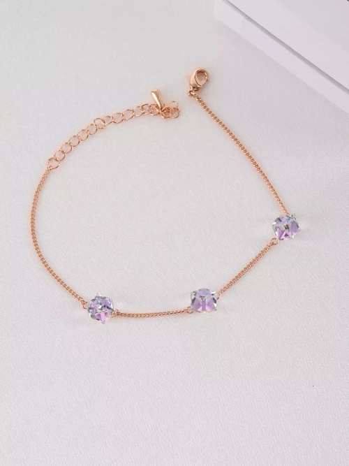 Браслет Миражи с сиреневыми кристаллами Swarovski