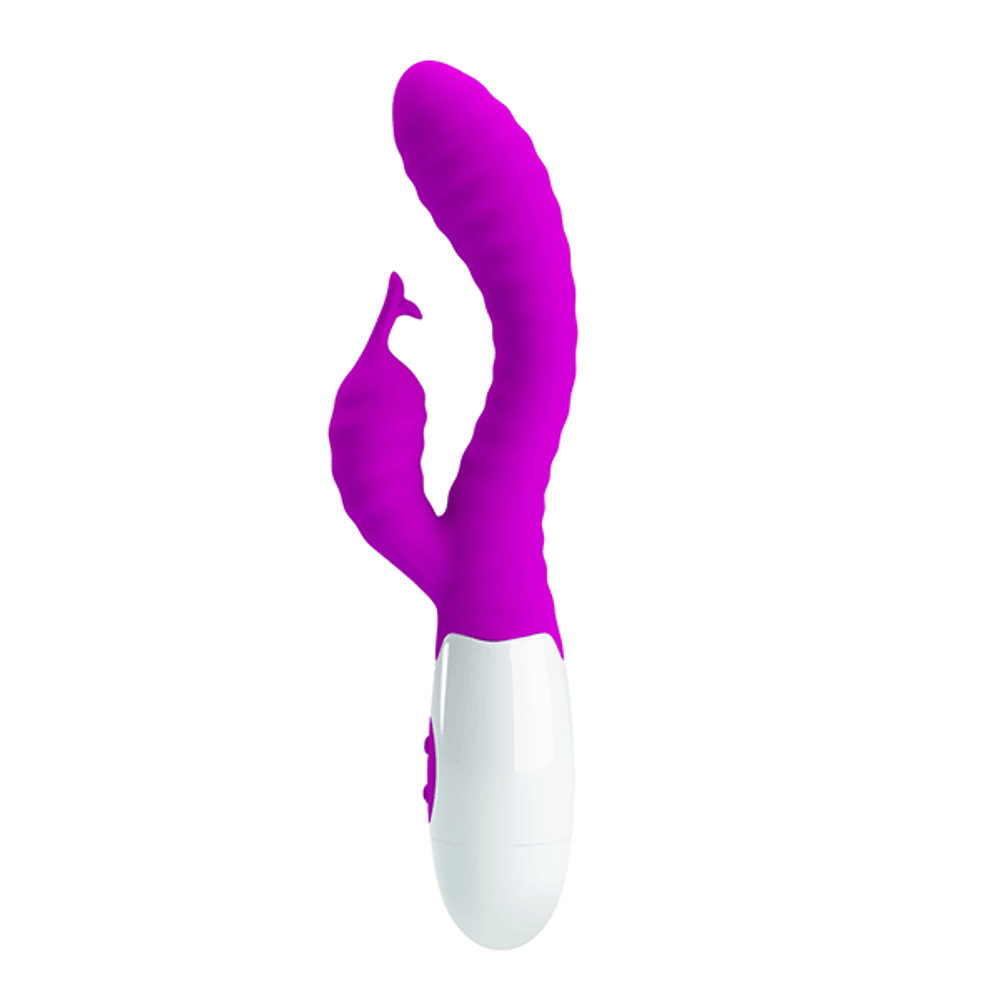 Лиловый вибратор-кролик 20см c ребристым рельефом Pretty Love Pete Bunny Vibrator BI-014705