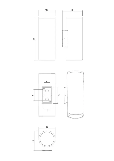 Фасадный светильник Arte Lamp TORCULAR A1813AL-2BK, 2хLED