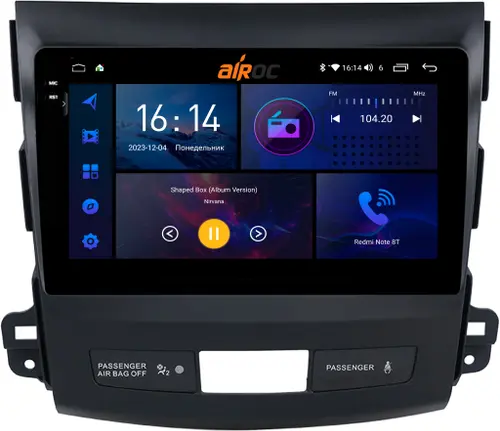 Магнитола для Mitsubishi Outlander XL, Peugeot 4007, Citroen C-Crosser - AIROC 2K RI-2606 Android 12, Быстрая, QLed+2K, CarPlay, SIM-слот