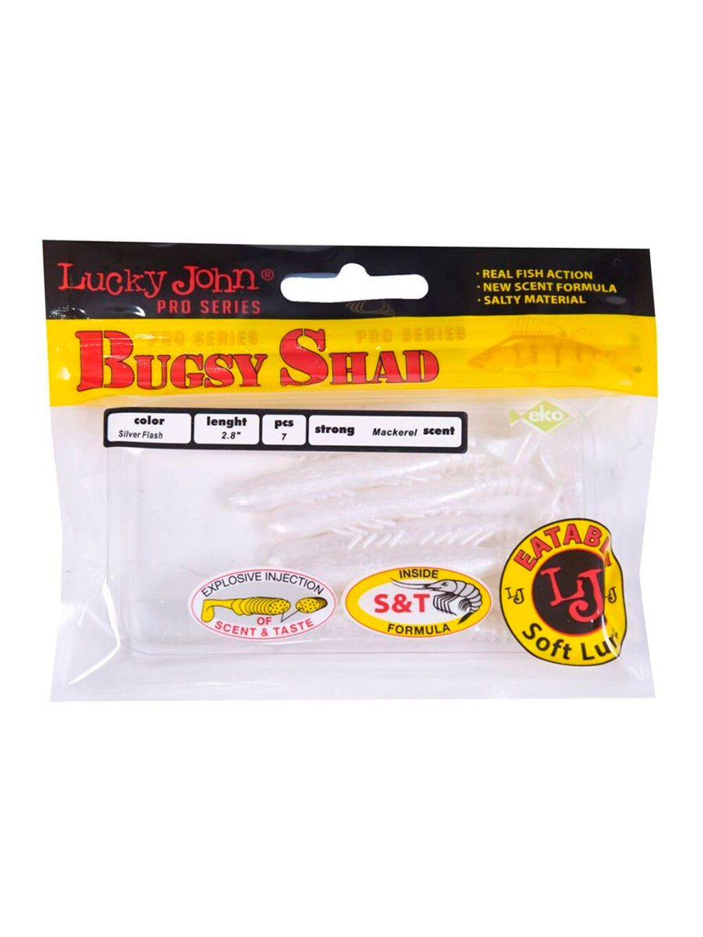 Виброхвосты съедобные LJ Pro Series BUGSY SHAD 2.8in(07.20)/085 7 шт. в упак.