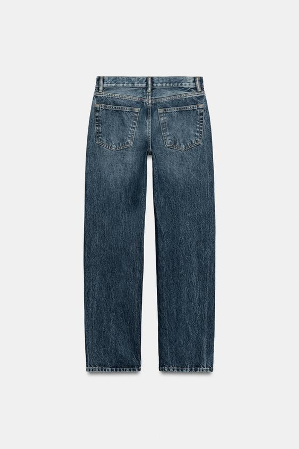 ZARA ДЖИНСЫ ZW COLLECTION ПРЯМОГО КРОЯ СО СРЕДНЕЙ ПОСАДКОЙ, СИНИЙ