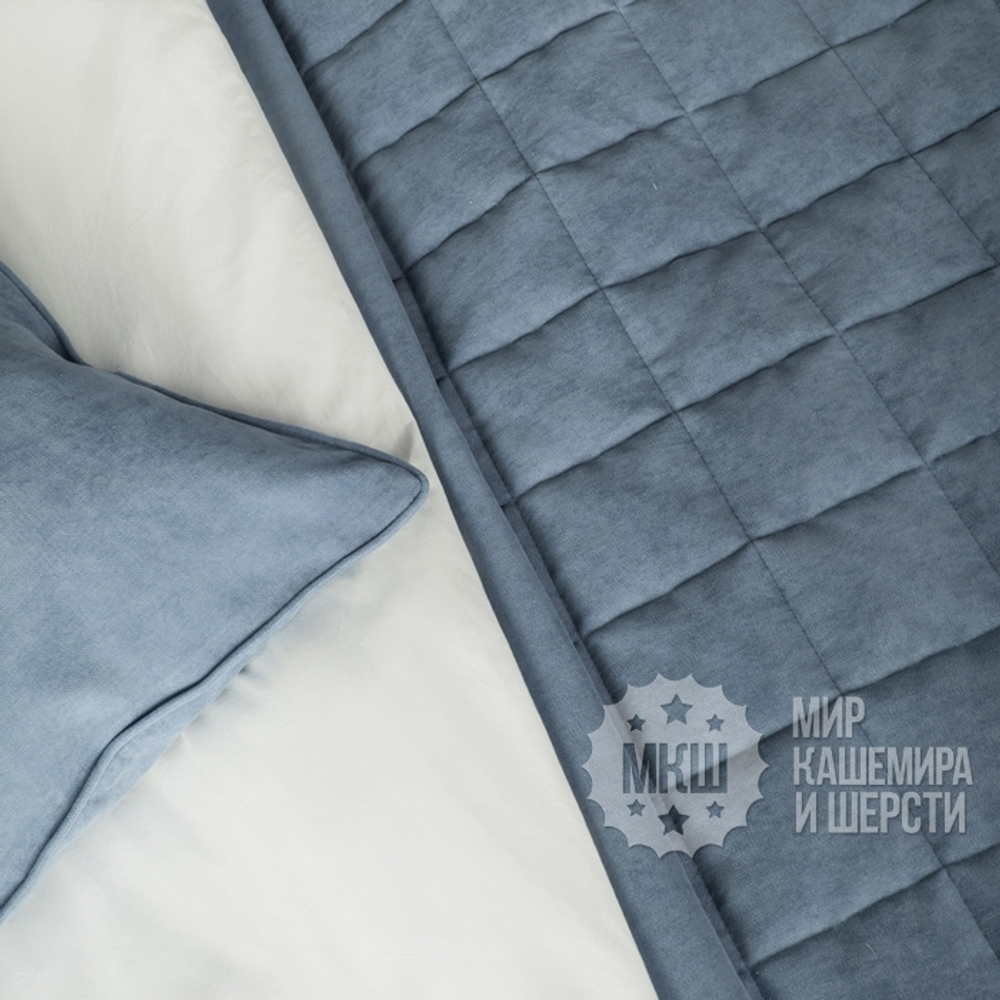 Покрывало бархатное СОФТ (арт. BL02-021-03) - голубое