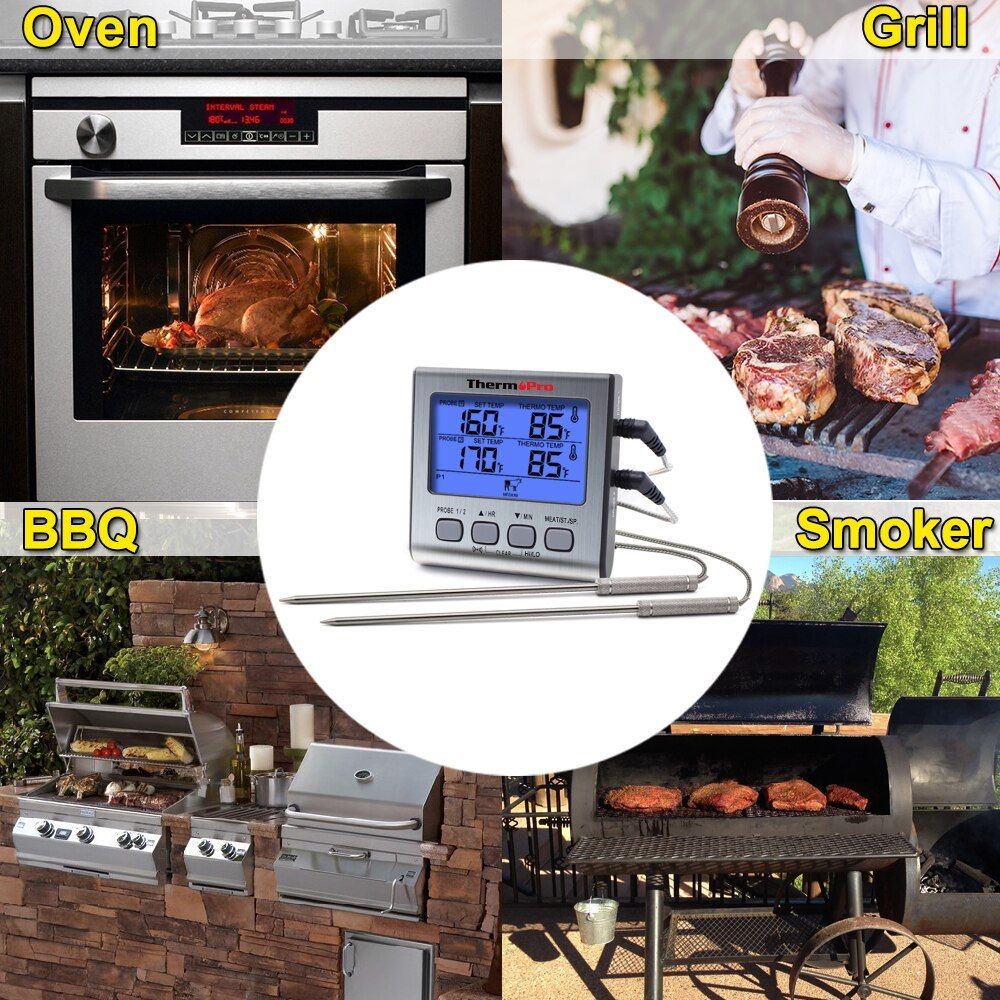 Термометр Двухканальный термометр для мяса Thermopro TP17  с таймером и магнитом