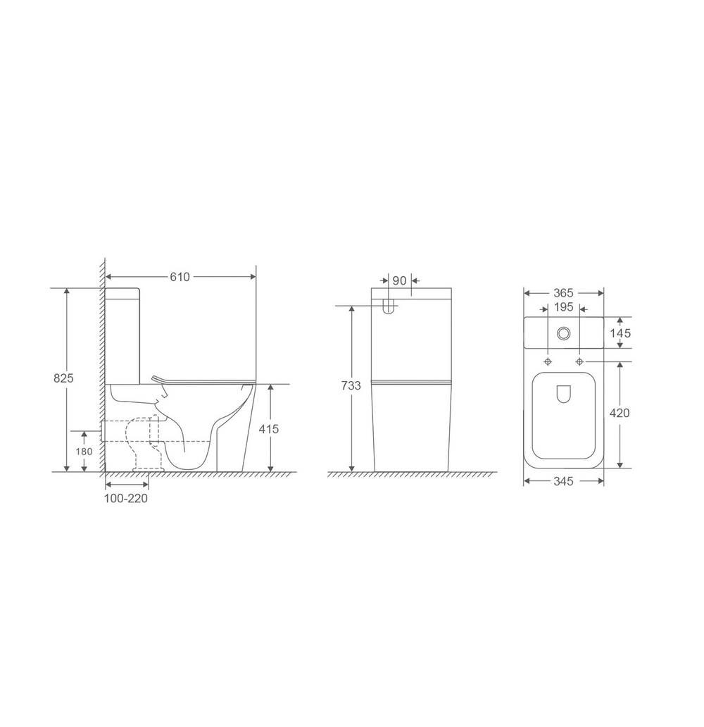 Унитаз напольный Grossman GR-4418SQ (610х365х825) безободковый,белый с тонкой крышкой,микролифт,смыв торнадо,2 места
