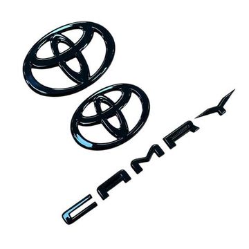 Комплект чёрных глянцевых эмблем Toyota Camry 80 2023-2025