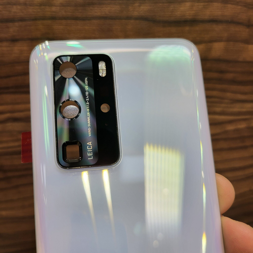 Крышка для Huawei P40 Pro - задняя стеклянная панель "Хорошее качество" (белого цвета)