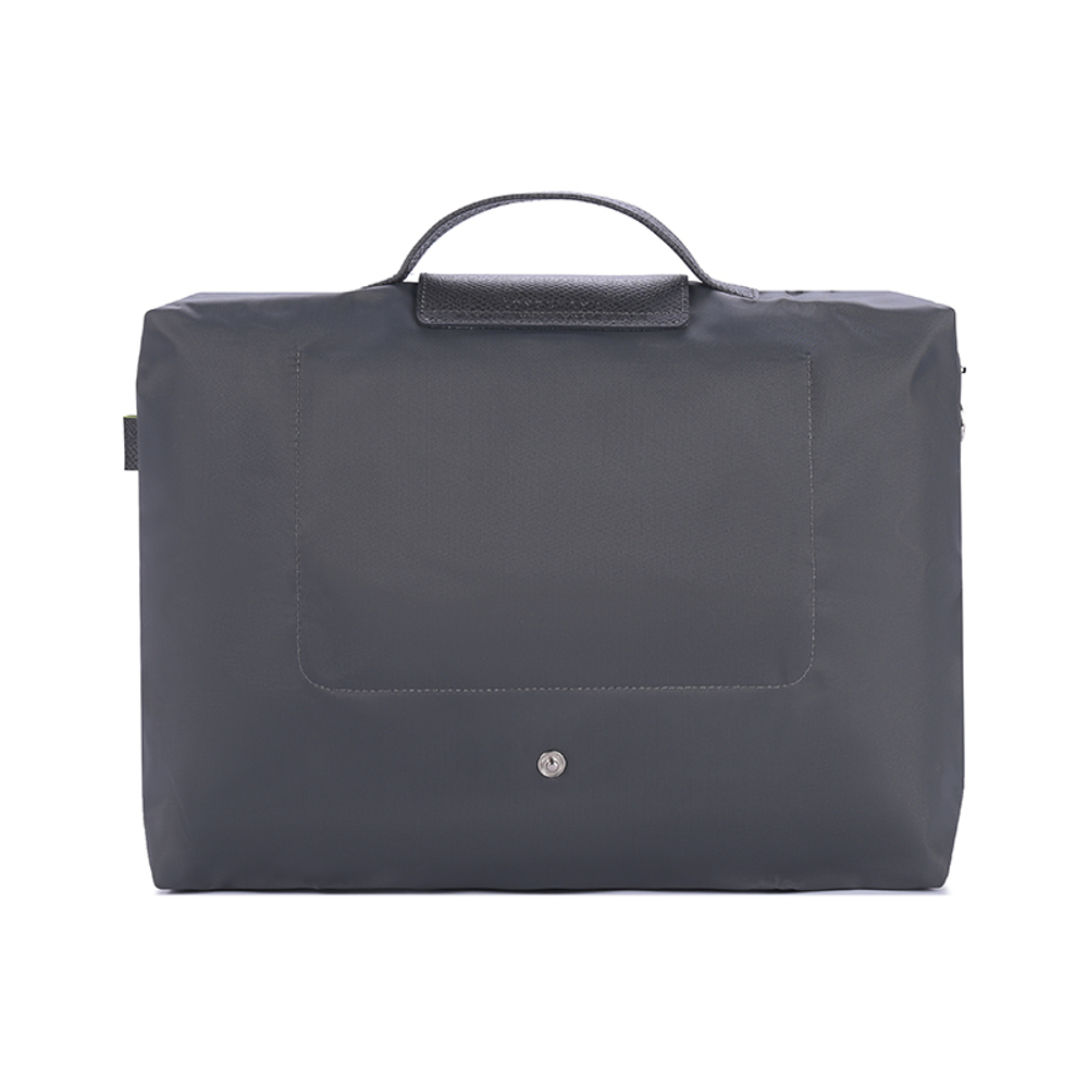 LONGCHAMP Le Pliage Green Recycled Canvas With Leather Trim Canvas Bag, Handbag, Briefcase Small Men"s Graphite Gray