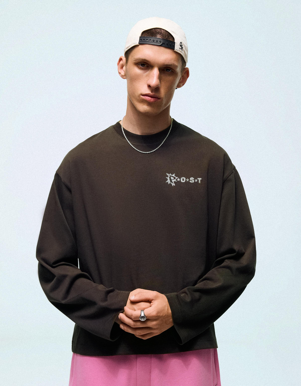 Мужской лонгслив с принтом, арт. 3789/116 - BERSHKA