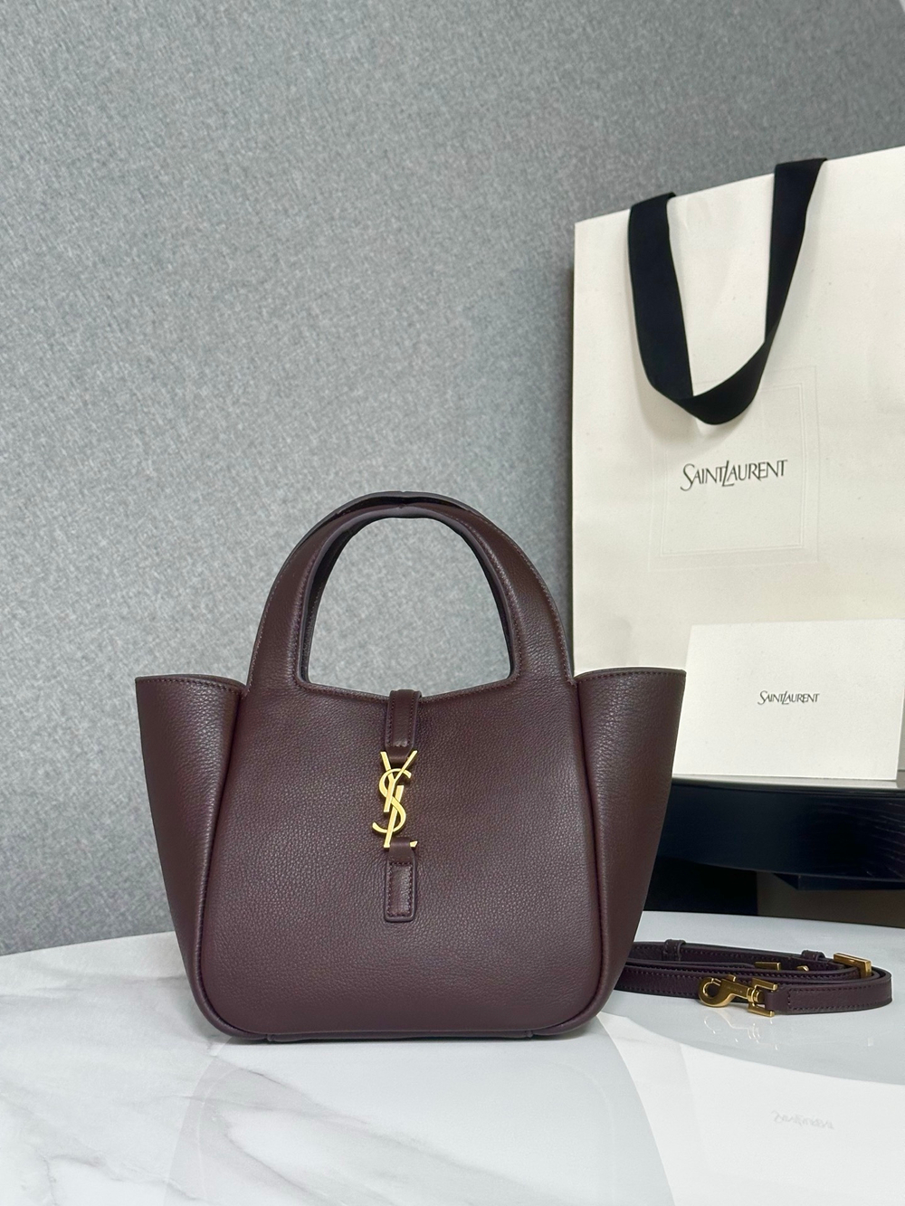 Женская сумка Saint Laurent Bea — кофейная — фото 2