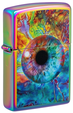 Зажигалка ZIPPO Spacey Eye с покрытием Multi Color, латунь/сталь, разноцветная, глянцевая, 38x13x57