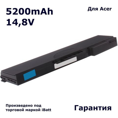 Аккумулятор iBatt 5200mAh, для TravelMate 2000 Extensa Aspire 5010 1500 240 2500 2100 250 1620 1523 1520 1622LM 1621