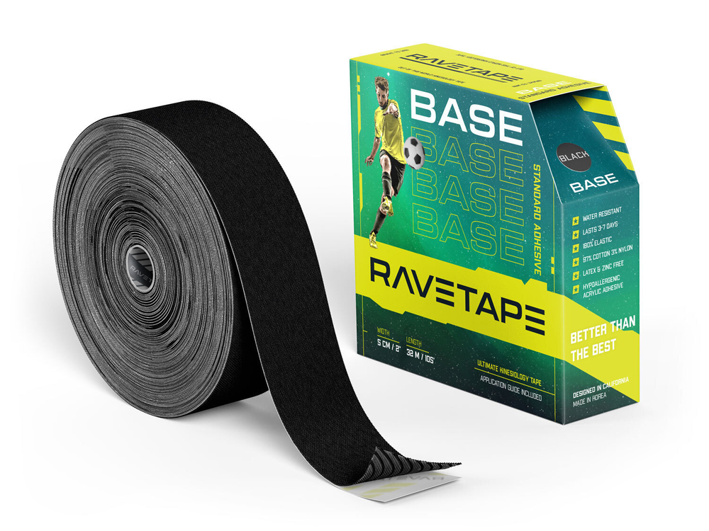 32/ Кинезиотейп RaveTape BASE 5×32 — Черный (BLACK)