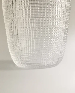 ZARA HOME СТЕКЛЯННЫЙ СТАКАН С РЕЛЬЕФНЫМ ДИЗАЙНОМ, ПРОЗРАЧНЫЙ