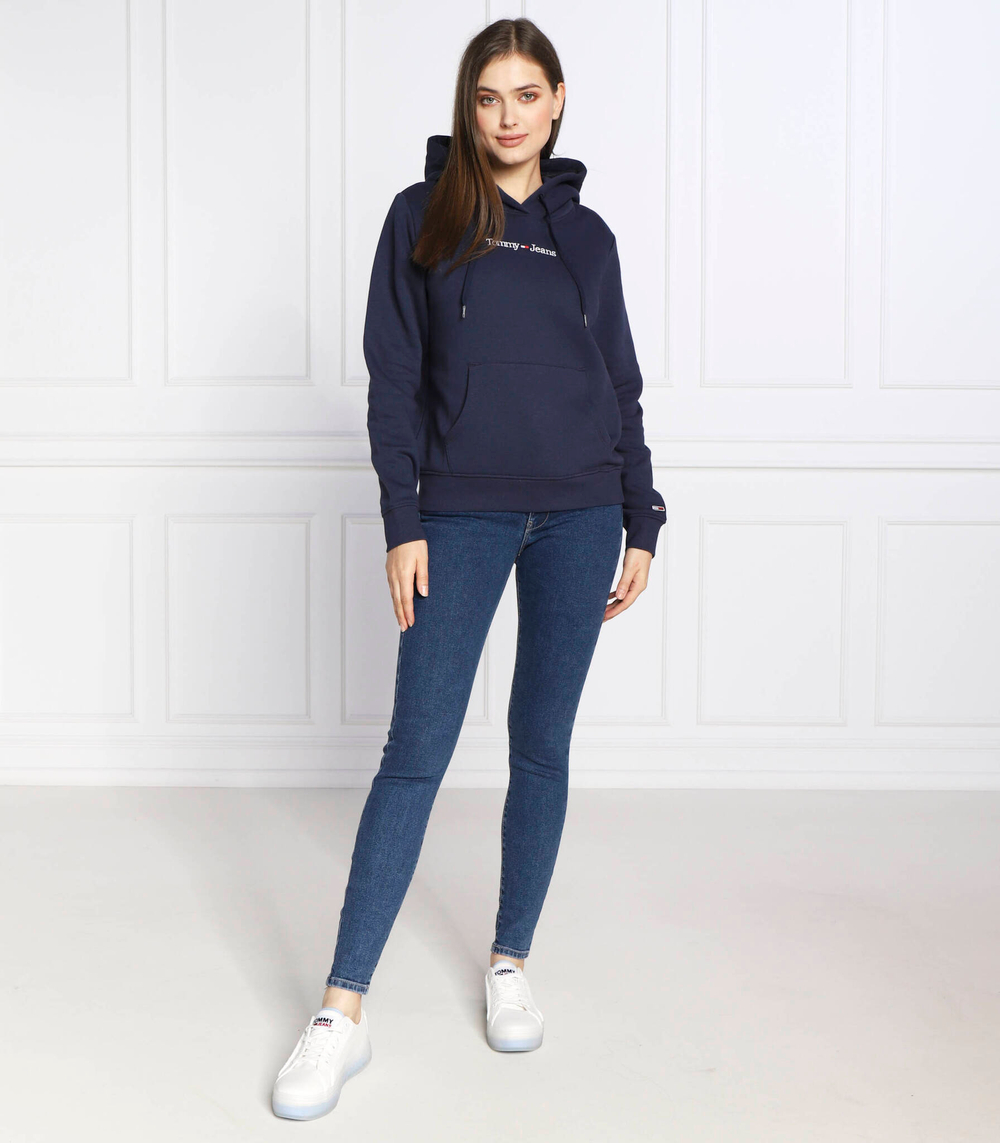 Худи serif linear Tommy Jeans - темно-синий(DW0DW14362)