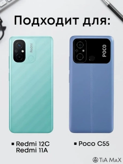 Чехол для Xiaomi Redmi 12C и Poco C55 с принтом