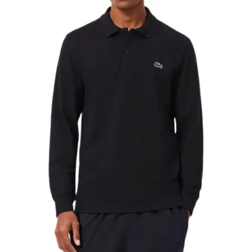 Мужское теннисное поло Lacoste Regular Fit Long Sleeved Cotton - black