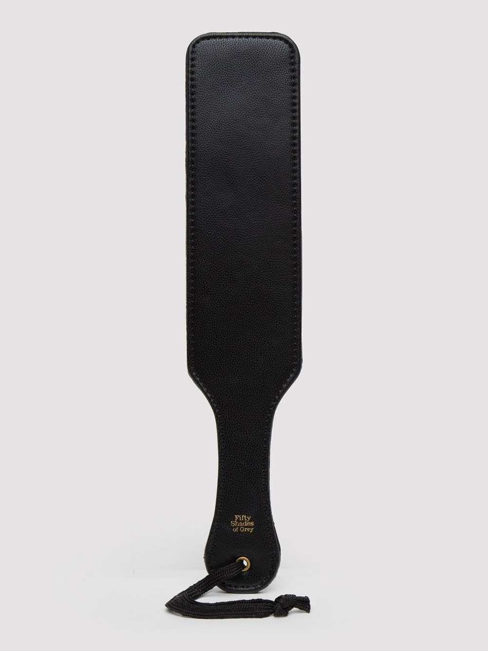 Черная шлепалка Bound to You Faux Leather Spanking Paddle - 38,1 см. (Цвет: черный)