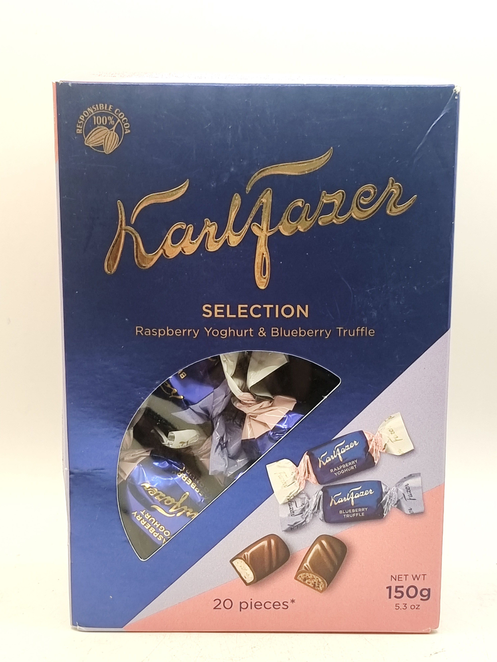 Fazer Конфеты шоколадные Selection ассорти (малиновый йогурт и черничный трюфель) 150 г (Из Финляндии)
