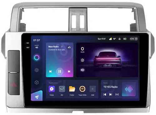 Магнитола для Toyota Land Cruiser Prado 150 2014-2017 (рамка тип 2) - Teyes CC3-2K монитор 10.36" 2K QLED на Android 10, Быстрая, CarPlay, 4G SIM-слот