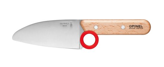 Нож шеф-повара Opinel+защита пальцев, деревянная рукоять, нержавеющая сталь, коробка, 001744