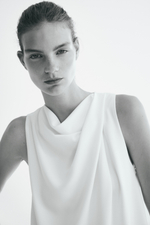 Топ с драпировкой и платочным низом - H&M