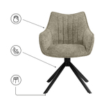 Стул на металлокаркасе Woodville Denever beige, black, ножки черные