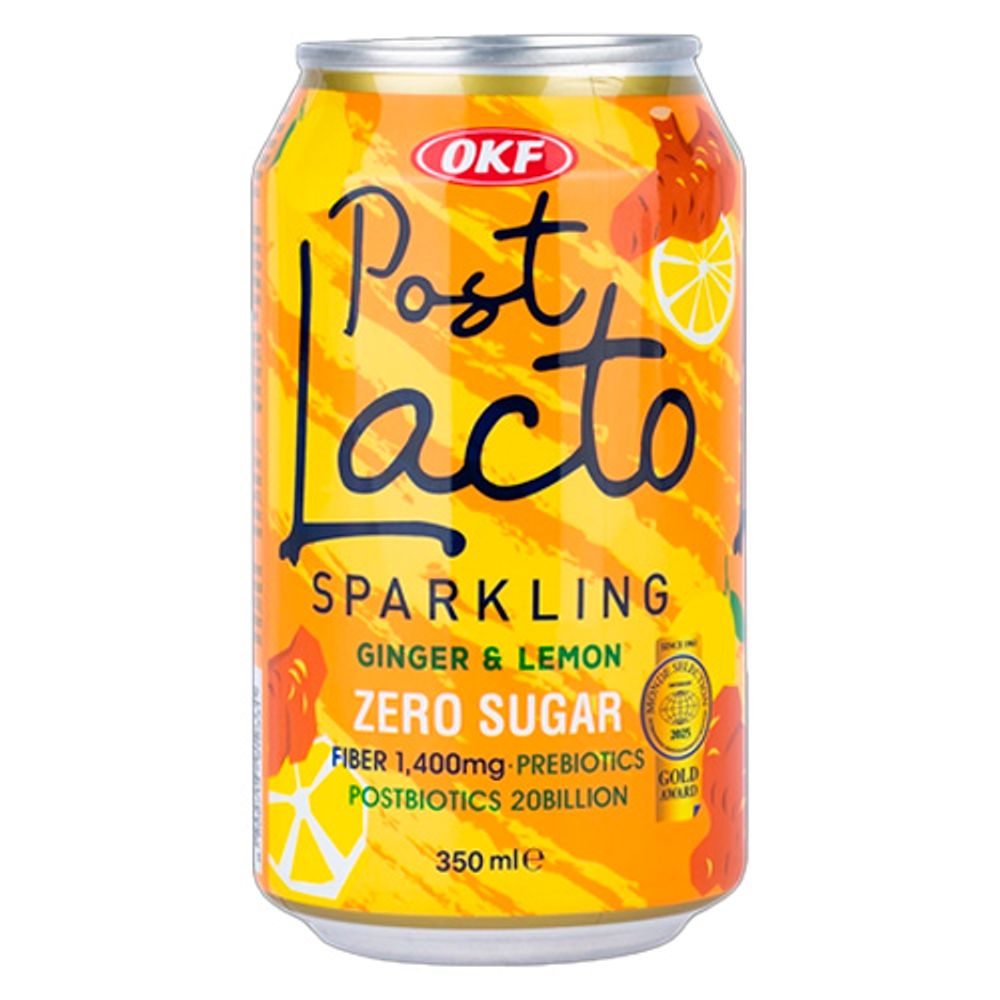 .Газ напиток ОКФ 350мл Post Lacto Ginger Lemon ZERO (20) ж/б 9331