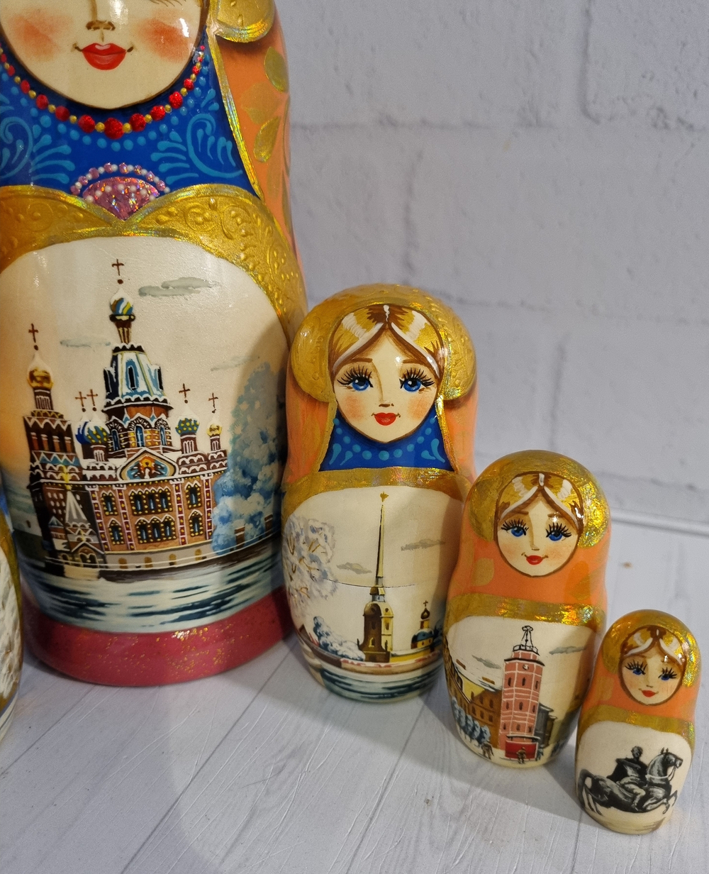 Матрешка "Виды города" 5 мест