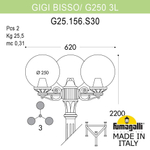 Ландшафтный светильник Fumagalli GLOBE 250 G25.156.S30.BZF1R