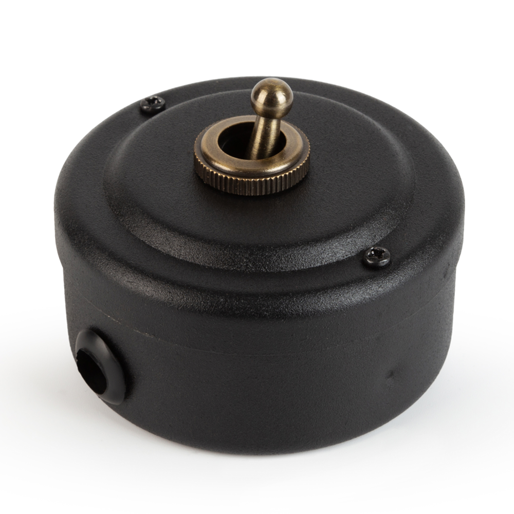 Переключатель (проходной) ретро тумблерный 1 кл. Черный "Black matt" VINTAGE-BRASS 30302-5 / 1 Группа света, проходной