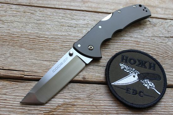 Складной нож Cold Steel 58PT Code-4 Tanto Point Plain c клинком из стали CPM-S35VN, рукоять алюминий