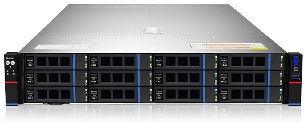Сервер Gooxi SL201-D12R-G3 без процессора/без накопителей/количество отсеков 3.5 hot swap: 8/2 x 800 Вт/LAN 1 Гбит/c
