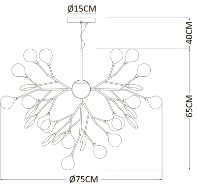 Подвесная люстра Arte Lamp CANDY A7274SP-36GO, 36хG4