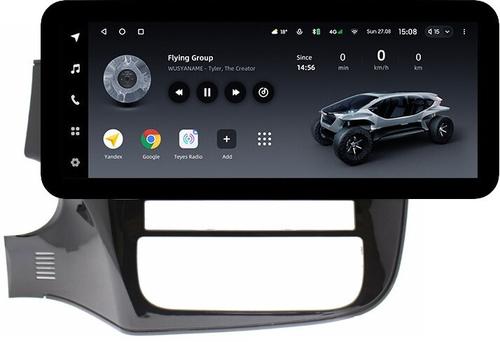 Магнитола для Mitsubishi Outlander 3 2012-2022 (левый руль, рамка 10) - Teyes LUX ONE ROUND монитор 12.3" 2K QLED на Android 10, Быстрая, CarPlay, 4G SIM-слот