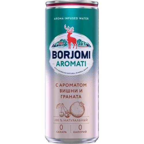 Напиток Боржоми Flavored Water Вишня-Гранат без сахара, газ ж/б, 0,33л