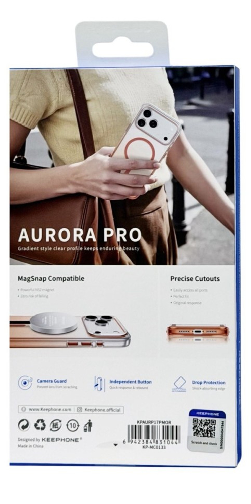 Накладка для i-Phone 17 Pro Max Keephone Aurora Pro MagSnap оранжевый