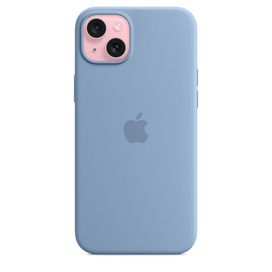 Силиконовый чехол Apple для iPhone 15 Plus MagSafe Голубой