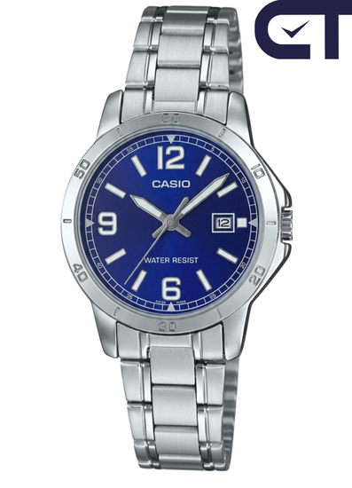 Casio LTP-V004D-2B — женские часы с металлическим браслетом