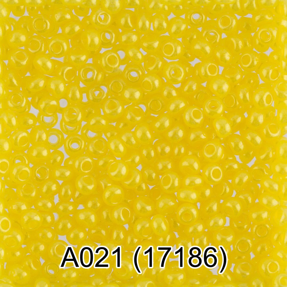 Бисер Gamma 10/0 (2.3 мм), 50 г (10х5 г), 1-й сорт A021 желтый, 17186, круглый 1
