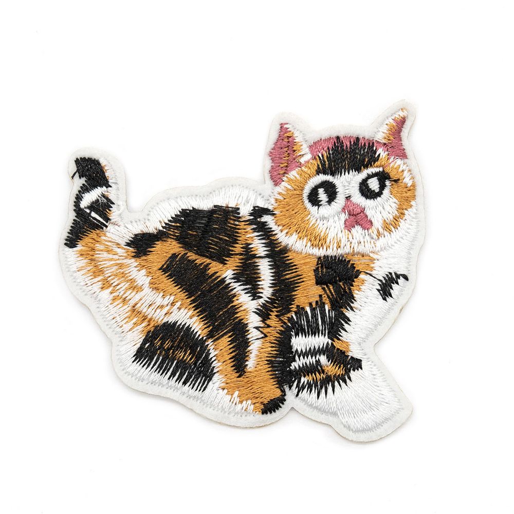 Аппликация термоклеевая Трёхцветная кошка, 7,5х6,5см, Hobby&amp;Pro