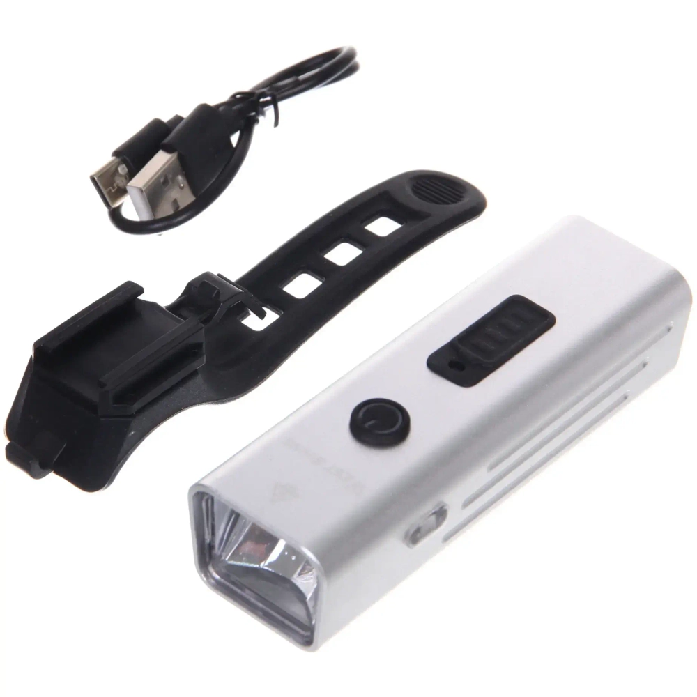 Фонарь велосипедный, передний West Biking YP0701416 Silver (аккум. 1800 mAh, Type-C)