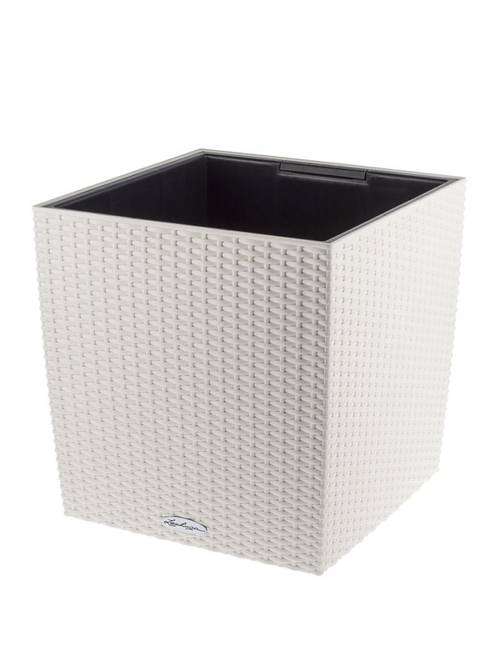 Кашпо Lechuza "Cube Cottage Complete white" (пластик), 40x40xH44 см