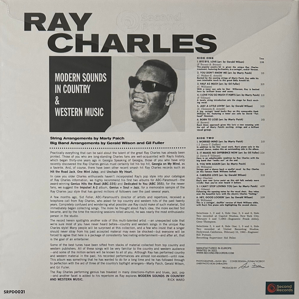 Ray Charles ‎– Modern Sounds In Country And Western Music (Европа 2022г.)