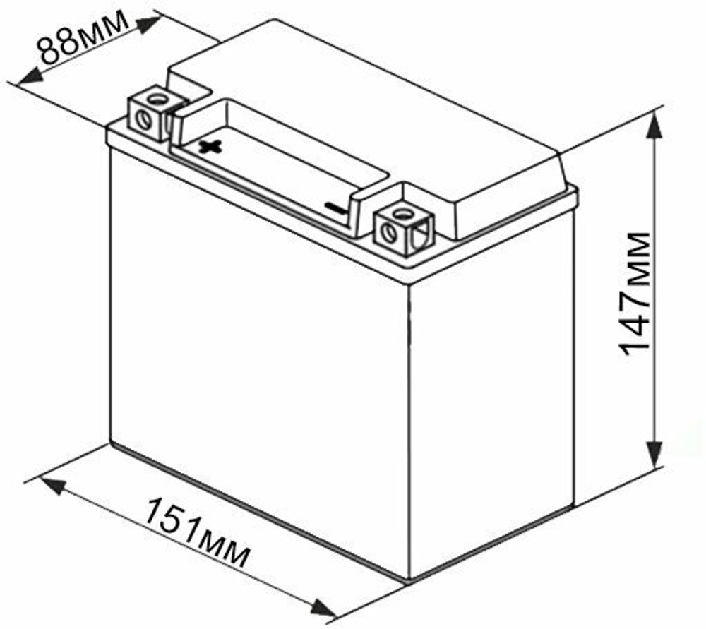 Аккумулятор DELTA Battery AGM 14 А/ч прямой L+ 151x88x147 мото EN 200 А