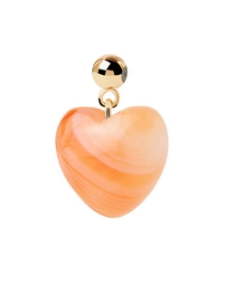 Подвеска-шарм Orange Agate Heart серебро 925 пробы покрытое золотом