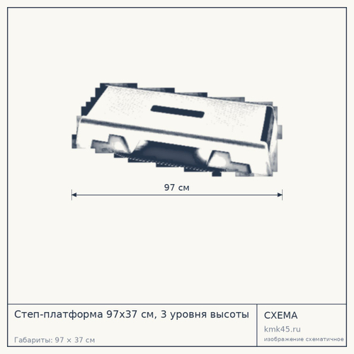 Степ-платформа 97x37 см, 3 уровня высоты — от 5 900 ₽