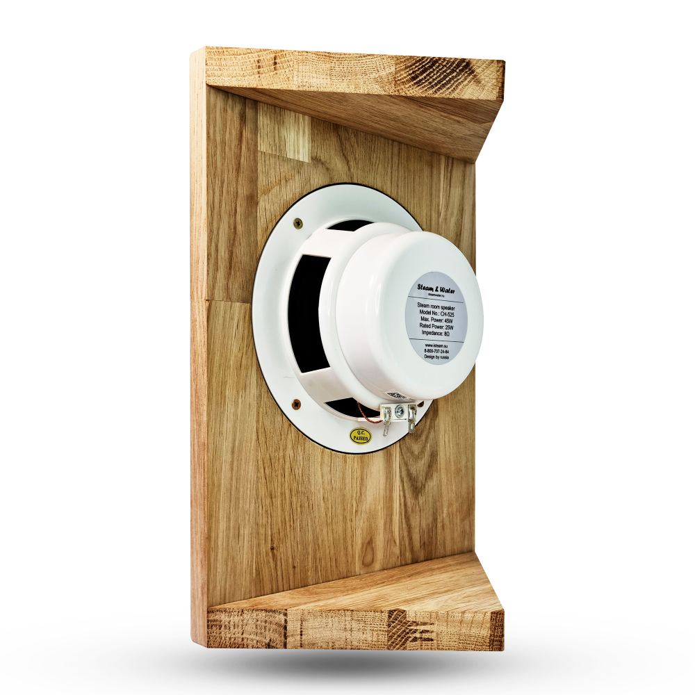 Влагостойкий динамик с декоративной дубовой сеткой SW 525 Wood - Corner, для бани и сауны